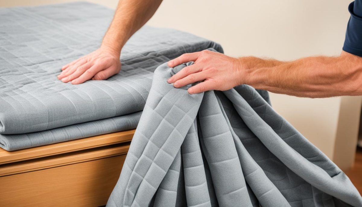 Wrap furniture with moving blankets